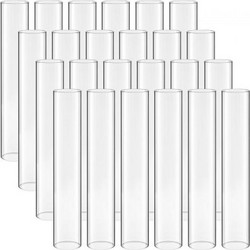Σετ 24 Κυλίνδρων Γυαλιού Hurricane VEVOR, Φ 65 x 350 mm Ψηλά Διάφανα Καλύμματα Κεριών, Υψηλής Βοριοπυριτικής Γυάλινα Μανίκια για Κεριά Στύλους, Κεντρικά Στολίδια Γάμου, Διακόσμηση Σπιτιού, Πάρτι, Προσ