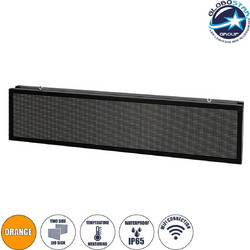GLOBOSTAR(R) DISPLAY 90334 Κυλιόμενη Ψηφιακή Επιγραφή P10 Διπλής Όψης LED AC 220-240V Αδιάβροχο IP65 Πορτοκαλί - WiFi Control μέσω FK APP - Αισθητήρας Θερμοκρασίας & Υγρασίας - Μ166 x Π11 x Υ38cm