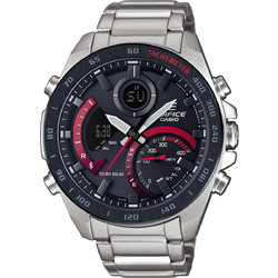 Casio Edifice Ανδρικό Ρολόι Χρονογράφος Solar με Ασημί Μεταλλικό Μπρασελέ ECB-900DB-1AER