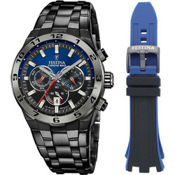 Festina Ανδρικό Ρολόι Χρονογράφος με Μαύρο Μεταλλικό Μπρασελέ F20673/1