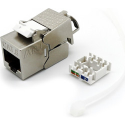 ARLI Keystone module RJ45 Cat 8.1 STP μεταλλικό, εγκατάσταση χωρίς εργαλεία, ασημί - AS-115.35.038
