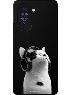 Sonique Men's Edition Back Cover White με Σχέδιο «Audio Kitten» (Huawei Nova 10)