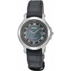 Seiko Γυναικείο Ρολόι με Μαύρο Δερμάτινο Λουράκι SXDE05P1