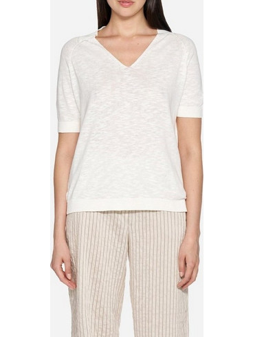 Geox γυναικείο T-Shirt Knit Co Linen W6570CT3353-F2128 Λευκό