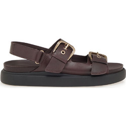 Clarks Δερμάτινα Γυναικεία Σανδάλια Σοκολατί 26185806