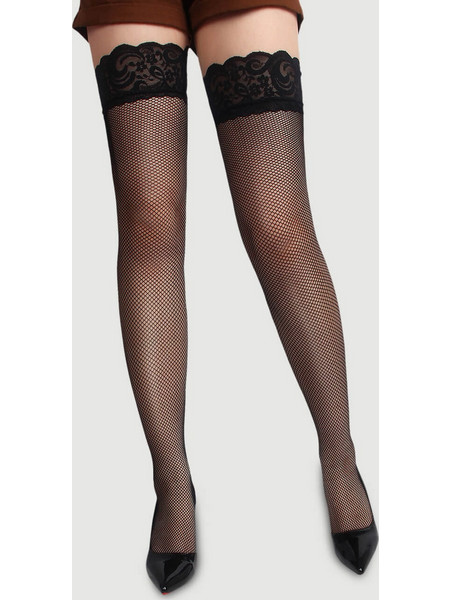 Κάλτσες Thigh High Full Lace Stockings - Μαύρες