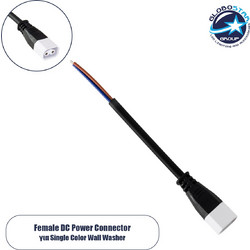 GLOBOSTAR(R) WWCONNECTOR 90704 2 Pin Σύνδεσμος Τροφοδοσίας για Wall Washers & Προβολείς με Είσοδο 2 x 0.5mm2 & Έξοδο 1 x Θηλυκό Βύσμα Αδιάβροχο IP65 - Μαύρο - Μ11 x Π2 x Υ1.2cm