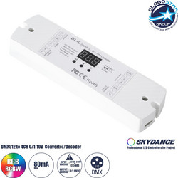 GLOBOSTAR(R) 73140 SKYDANCE DL-L PROLINK Converter / Decoder DMX512 σε 0/1-10V 4CH DC 12-24V /AC 100-240V IP20 - DMX512/RDM + 0/1-10V + Linear/Logarithmic Dimming Curve + Stand-alone Mode - M17xΠ5xΥ2.