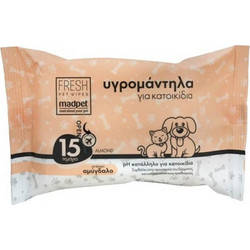Madpet Υγρομάντηλα Τσέπης με Αμύγδαλο 15τμχ