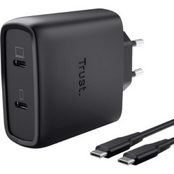 Trust Maxo 2P Φορτιστής με Καλώδιο USB-C με 2 Θύρες USB-C 65W Power Delivery