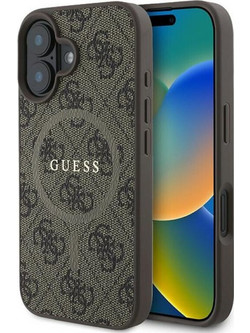 Guess Back Cover Δερμάτινο για iPhone 16 Plus - Καφέ