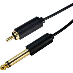 CABLETIME καλώδιο ήχου 6.35mm σε RCA AV323-11RCAG, 1.8m, μαύρο