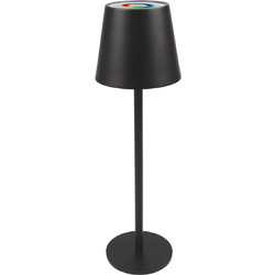 POWERTECH LED επιτραπέζιο φωτιστικό HLL-0195, RGB, ρυθμιζόμενο, επαναφορτιζόμενο, μαύρο