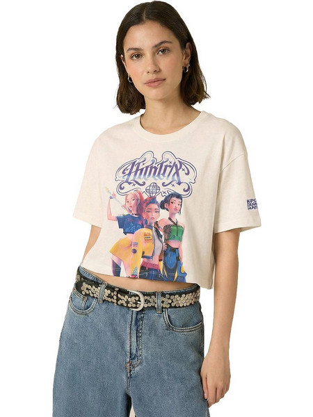 Alcott Cropped T-Shirt KPop Demon Hunters Off White TS1163DOAY16-WH2