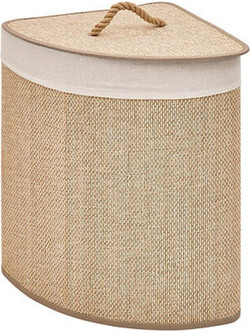 Καλάθι απλύτων γωνιακό Bamboo/MDF 48L/37x37x50cm