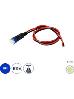GloboStar SMD-LED 81487 Υψηλής Ισχύος SMD LED 0.12W 15lm DC 12V - Φ0.7 x Υ2.3cm - Μπλε - Dimmable