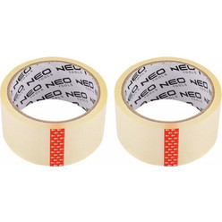 NEO TOOLS Ταινία συσκευασίας 50mmx40m σετ 2τεμ Διάφανη (56-058)