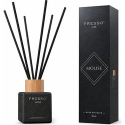 Fresso Fresso - Αρωματικό Χώρου με Στικ Molise 100 ml Premium Home Reed Diffuser με FlowScent, Μαύρο Γυάλινο Μπουκάλι και Μαύρα Στικ από Fiberglass - 1 Τεμ. (390020/FRE) 390020/FRE