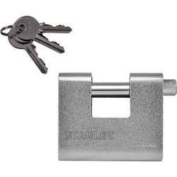 Stanley Λουκέτο 90mm με 3 Κλειδιά Silver