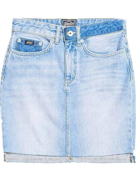 Superdry G72001KQ-NT6 Τζιν Μίνι Φούστα Blue
