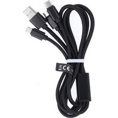 MAXLIFE ΚΑΛΩΔΙΟ 3 ΣΕ 1 USB-LIGHTNING +USB+C+MICRO UB 1,0 M 2,1A ΜΑΥΡΟ