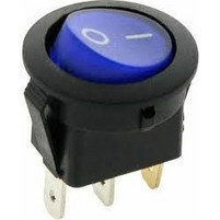 Διακόπτης χωνευτός στρογγυλός ON-OFF μαύρος με λυχνία μπλε 5814 XTREME
