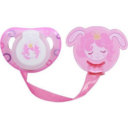 Lorelli Πιπίλα Σιλικόνης με Κλιπ Και Κορδέλα Pink Princess 1022049