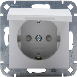 Πρίζα Ρεύματος Μονή Με Καπάκι HK07 16A 250V Grey Kopp