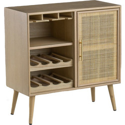 Artekko Cons MDF Μπουφές Κάβα με Ψάθα σε Φυσική Απόχρωση (75x36x78)cm