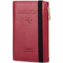 RFID Signal Block Passport & Credit Card Case Θήκη Καρτών και Διαβατηρίου Με Φερμουάρ - Κόκκινο ΟΕΜ