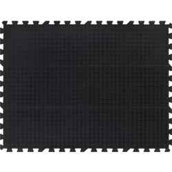Δάπεδο Προστασίας Παζλ Μαύρο 12 χιλ. 90 x 120 εκ. Καουτσουκ