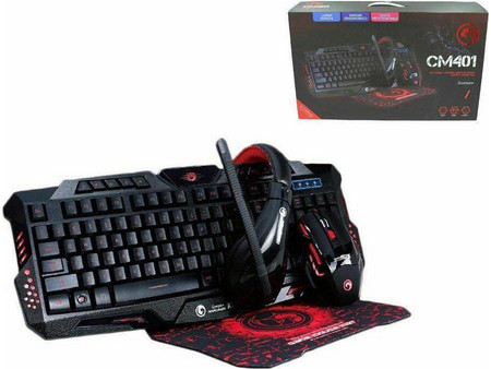 Marvo CM401 Σετ Gaming Πληκτρολόγιο RGB Black
