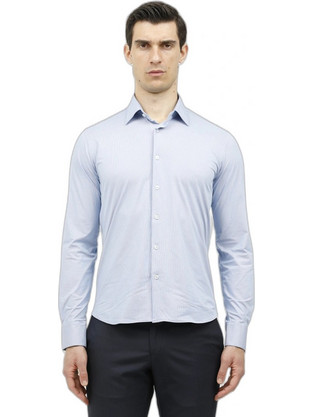 RRD OXFORD JACQUARD ΠΟΥΚΑΜΙΣΟ 25253-V92-RIGA BIANCO/AZZURRO