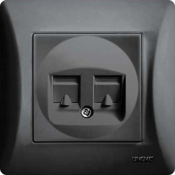 ΠΡΙΖΑ ΔΙΠΛΗ DATA RJ45 ΜΑΥΡΟ serie H | 50-00130-2