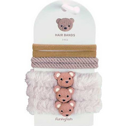 Funkyfish Λαστιχάκια Μαλλιών Σετ των 7 τεμαχίων White Bear