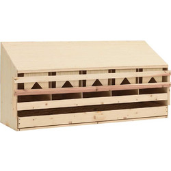 vidaXL Φωλιά για Κότες με 5 Θέσεις 117x33x54 εκ. από Μασίφ Ξύλο Πεύκου
