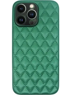 Vivid Diamond Shape PU Leather Θήκη Green (iPhone 13 Pro)