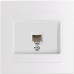 Entac Arnold Recessed wall Phone socket White