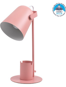 GLOBOSTAR(R) PENCASE 61565 Μοντέρνο Επιτραπέζιο Φωτιστικό Πορτατίφ με Ντουί 1 x E27 AC 220-240V IP20 - Ροζ - Μ12 x Π15 x Υ38cm