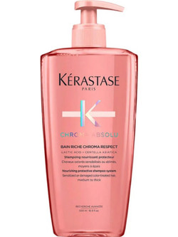 Kerastase Chroma Absolu Bain Riche Respect Σαμπουάν για Προστασία Χρώματος Επανόρθωση & Φριζάρισμα για Βαμμένα Ξηρά & Ταλαιπωρημένα Μαλλιά 500ml