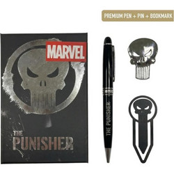 Cerda Stationery: The Punisher - Set with Premium Pen, Pin & Bookmark (2700002588)