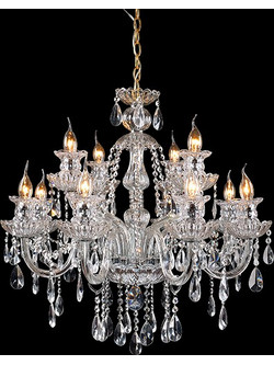 Artekko Chandelier Mairy Πολυέλαιος12φωτος Διάφανο Κρύσταλλο (90x90x70)cm