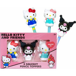 Hello Kitty Σετ από Διακοσμητικά Squishy Toppers Μολυβιού 3τμχ