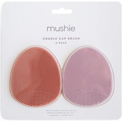 MUSHIE Σετ 2 Βρεφικές Βούρτσες Μπάνιου Σιλικόνης Rose/Soft Lilac