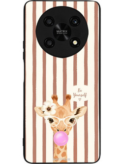 Sonique Stripe Stories Series Θήκη (Honor Magic4 Lite 5G) με Σχέδιο «Καφέ - Καμηλοπάρδαλη με Τσιχλόφουσκα»