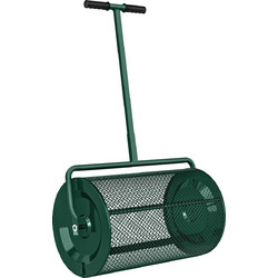 Διανομέας κομποστοποίησης 75L 61x40cm Λιπασματοδιανομέας γκαζόν κήπου με δικτυωτό χερούλι Τ καλάθι μεταλλικό πράσινο