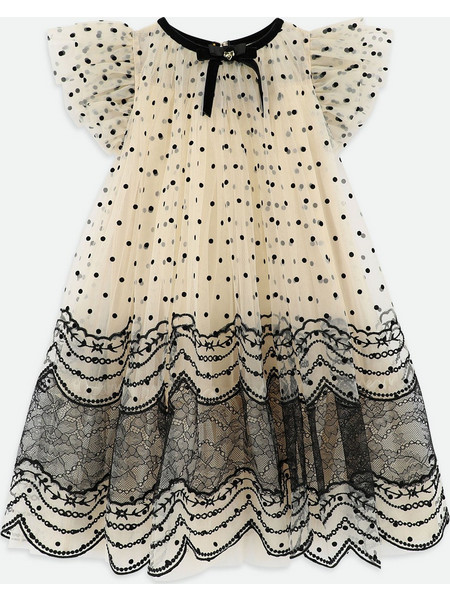 Angel's Face Ivy Spot and Lace Dress Παιδικό Φόρεμα Εκρού
