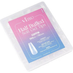 Vi Pro Half Buffed Soft Gel Tips Coffin 504τεμ
