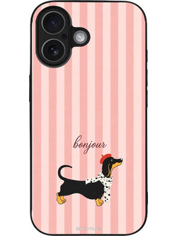 Sonique Stripe Stories Series Θήκη με Σχέδιο «Bonjour Puppy» (iPhone 17)