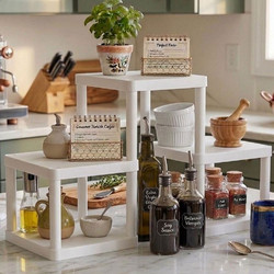 Ράφι Οργάνωσης Κουζίνας Sakura 338MSK1006 62x23x35cm White Hermia Χαρτί,Πλαστικό